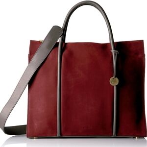 Skagen KATRYN Burgundy Tote with GREY Accents